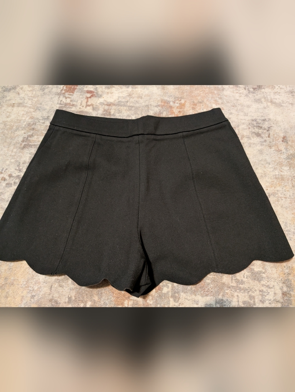 Cooperative Urban Outfitters Black High-Waisted Scallop Pull-On Shorts S